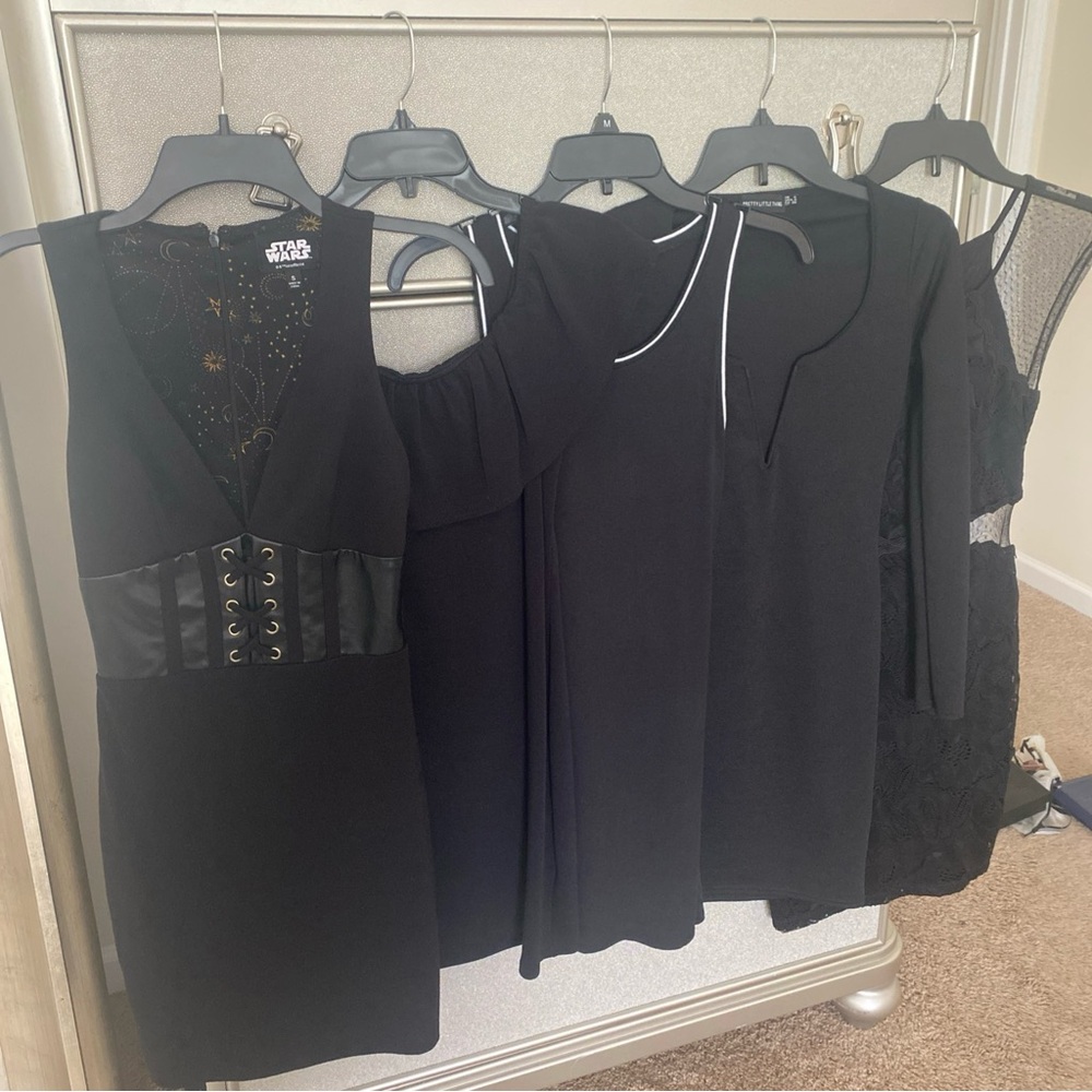 Little Black Dress Collection -Cute Mini Dresses-Set Of 5-Size SM